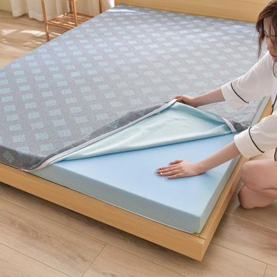 Gel Memory Foam Mattress Topper,Cooling Mattress Pad Topper,Gel Infused Bed Topper with Removable Washable Cover,Memory Foam Mattress Cover,Breathable Futon Topper Pad,Gray 10cm,90x190cm