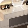 ZUMAHA Furniture Modern Vanity Desk, Dressing Table with Drawer & LED Makeup Mirror, Vanity Set with Upholstered Makeup Stool and Movable Bedside Table Makeup Dressing Table view 4