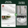 iMucci 72inch Extra Large Wool Fur Christmas Tree Skirt 2024 Update Snowy White Wool Fur Xmas Tree Skirt Christmas Home Holiday Party Decorations view 4