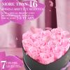 Impouo 16-Piece Forever Flowers Heart Shape Box - Preserved Roses, Birthday Gifts For Women- Flower Delivery Prime, Valentines, Anniversary, Wedding Gifts- Pink Roses view 4