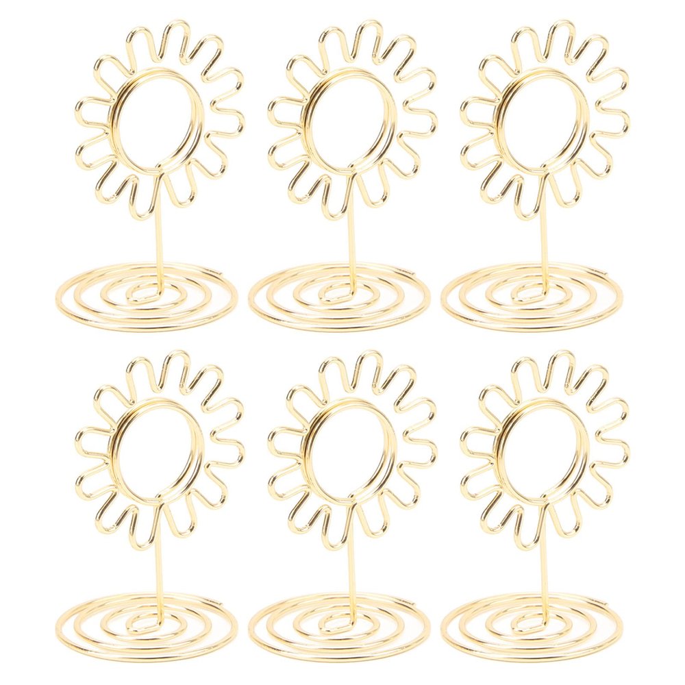 Table Number Stands, Gold Table Number Holders, 20pcs Wire Table Picture Photo Holder, Gold Plated Surface Reusable Table Card Holder for Wedding Anniversary Party(Gold)