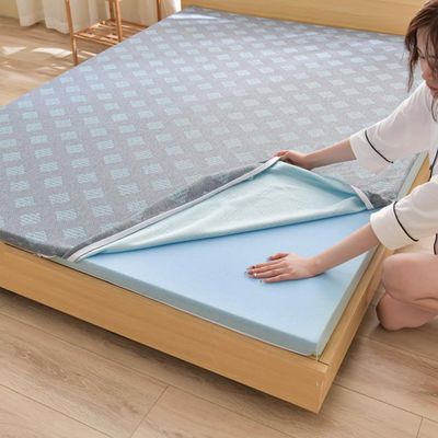 Gel Memory Foam Mattress Topper,Cooling Mattress Pad Topper,Gel Infused Bed Topper with Removable Washable Cover,Memory Foam Mattress Cover,Breathable Futon Topper Pad,Gray 3cm,100x200cm