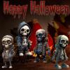 Lyxaof 4pcs Mini Skeleton Figurines Halloween Small Skulls Action Figure view 4