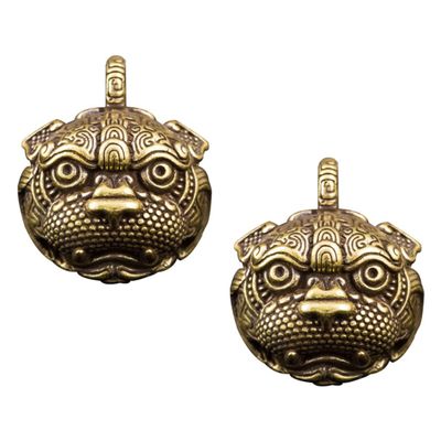 2pcs Party Favors Bronze Necklace Pendant Longevity Car Decor Feng Shui Keychain Chinese Pendant Auspicious Fortune Christmas Decor Brass Key Chain Charm