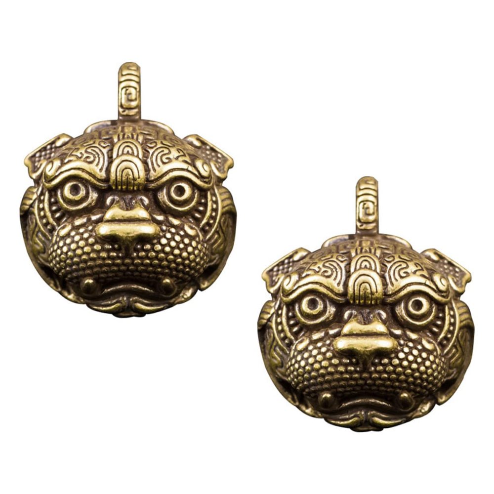 2pcs Party Favors Bronze Necklace Pendant Longevity Car Decor Feng Shui Keychain Chinese Pendant Auspicious Fortune Christmas Decor Brass Key Chain Charm