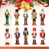 Jetec 10 Pcs Christmas Nutcracker Ornaments Wooden Hanging Decorations 5 Inch Tall Nutcracker Figures Christmas Decorations(Fresh Style) view 2