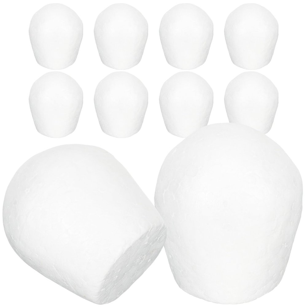 10pcs White Foam Cupcake Model Foam Cake Model Fake Cake Expanded Foam Cake Decoration, Practice & Display for Wedding Display Window Decorating Competition