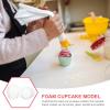 10pcs White Foam Cupcake Model Foam Cake Model Fake Cake Expanded Foam Cake Decoration, Practice & Display for Wedding Display Window Decorating Competition view 4