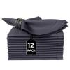 Bedding Craft Cotton Cloth Dinner Napkins Set of 12  18x18 Steel Grey with Hemstitched Mitered Corners  Machine Washable Reusable Napkins for Thanksgiving & Christmas view 2