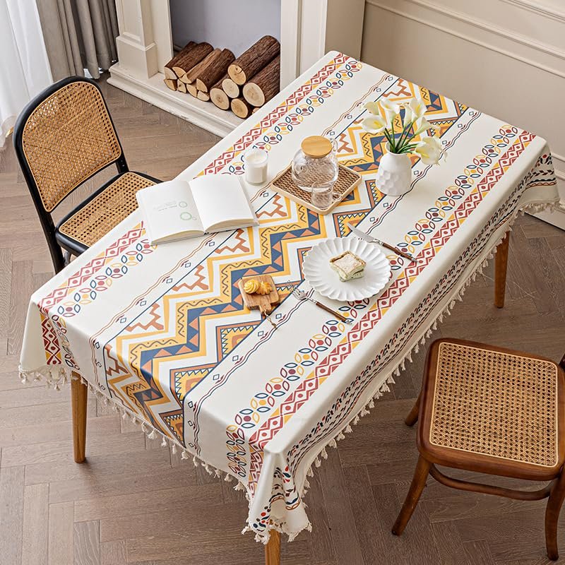 acoku Tablecloth No-wash Fabric Rectangular Flow Tablecloth Waterproof and Oilproof