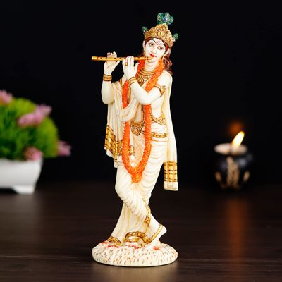 Shyam Antique Creation Large Lord Shri Krishna Playing Flute Statue Kanha Idol Sculpture for Home Office Hotels Corporates Gifts Iskcon