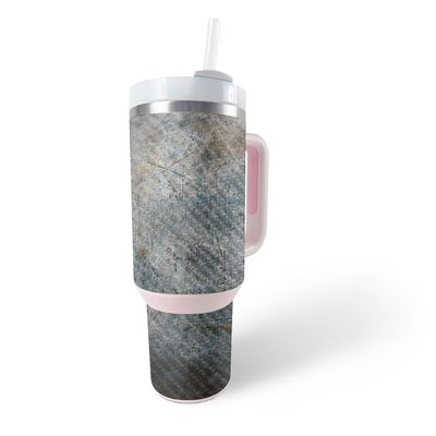 MightySkins Carbon Fiber Skin Compatible with Stanley The Quencher H2.0 FlowState 40 Oz Tumbler - Shadow Concrete | Protective, Durable Textured Carbon Fiber Finish | Easy to Apply