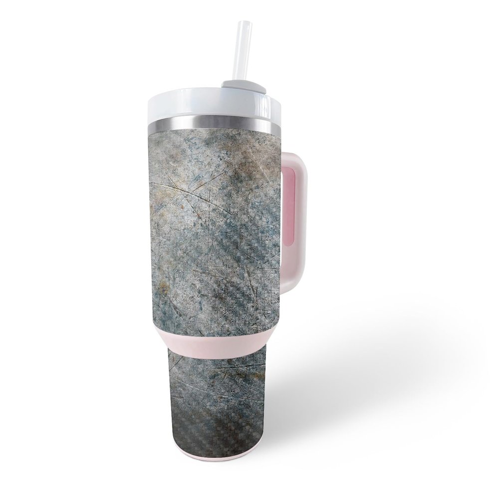 MightySkins Carbon Fiber Skin Compatible with Stanley The Quencher H2.0 FlowState 40 Oz Tumbler - Shadow Concrete | Protective, Durable Textured Carbon Fiber Finish | Easy to Apply