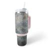 MightySkins Carbon Fiber Skin Compatible with Stanley The Quencher H2.0 FlowState 40 Oz Tumbler - Shadow Concrete | Protective, Durable Textured Carbon Fiber Finish | Easy to Apply view 1