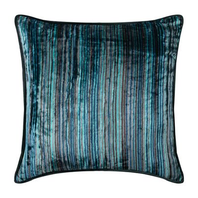 The HomeCentric Cushion Covers, Blue Pack of 2, 22x22 inch (55x55 cm) Throw Pillow Covers, Velvet Striped Throw Pillows for Couch, Striped Modern Style Easter - Electric Stripes