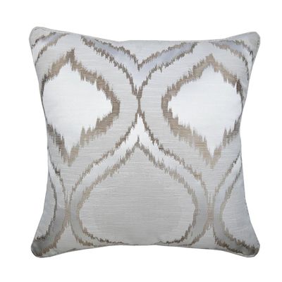 The HomeCentric Throw Pillow Case Decorative Pillow Covers Cushion Covers 14 x 14 Pillow Covers Silk Jacquard Damask Sofa Bed Pillows Beige Pillow Covers Pack of 2 14x14 inch (35x35 cm) - Frost Damask