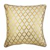 The HomeCentric Pillow Case Pillow Cover Ivory Gold Couch Cushion Cover 14 x 14 Velvet Pillow Cover Foil Printed for Bed Sofa Gold Pillow Cover Pack of 2 14x14 inch (35x35 cm) - Moroccan Lattice view 1