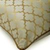 The HomeCentric Pillow Case Pillow Cover Ivory Gold Couch Cushion Cover 14 x 14 Velvet Pillow Cover Foil Printed for Bed Sofa Gold Pillow Cover Pack of 2 14x14 inch (35x35 cm) - Moroccan Lattice view 2