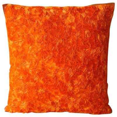 The HomeCentric Throw Pillow Cover with Zipper Orange Accent Pillows Abstract Ribbon Pillow Cover Throw Pillow Covers Pack of 2 18x18 inch (45x45 cm) Square Silk Halloween Decorations - Orange Peel