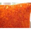 The HomeCentric Throw Pillow Cover with Zipper Orange Accent Pillows Abstract Ribbon Pillow Cover Throw Pillow Covers Pack of 2 18x18 inch (45x45 cm) Square Silk Halloween Decorations - Orange Peel view 2