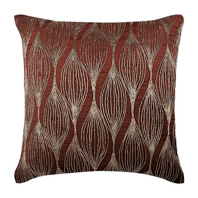 The HomeCentric Cushion Cover Sofa Rust Decorative Couch Pillow Cases Pack of 2 16x16 inch (40x40 cm) Velvet Throw Pillow Covers Abstract Zardozi Traditional Cushion Cover Home Decor - Golden Sitar