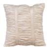 The HomeCentric Cushion Cover, Ivory Pillows Cover, Textured Pintucks Solid Color Pillow Covers, Pack of 2, 14x14 inch (35x35 cm) Pillows Cover, Square Velvet Pillowcase, Striped, Soft Ivory Beauty view 1
