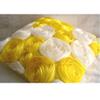 The HomeCentric Pillow Covers Decorative Yellow Designer Throw Pillow Covers Pack of 2 16x16 inch (40x40 cm) Silk Pillow Covers Nature & Floral Ribbon Embroidery Throw Pillows - Sunny Yellow Blooms view 4