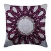 The HomeCentric Pillow Covers, Grey Accent Pillows, Ribbon Flower Medallion Pillows Cover, Pack of 2, 20x20 inch (50x50 cm) Throw Pillows Cover, Floral Pillows Cover, Square Silk - Gray Vine Blooms view 1