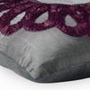The HomeCentric Pillow Covers, Grey Accent Pillows, Ribbon Flower Medallion Pillows Cover, Pack of 2, 20x20 inch (50x50 cm) Throw Pillows Cover, Floral Pillows Cover, Square Silk - Gray Vine Blooms view 2