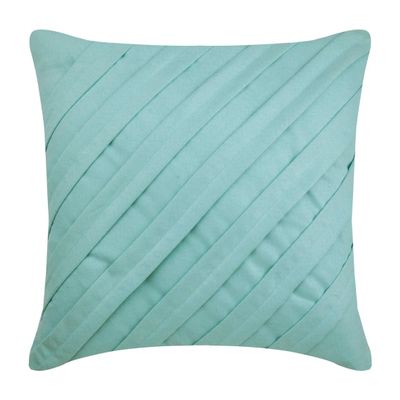 The HomeCentric Cushion Cover For Couch, Pack of 2, 22x22 inch (55x55 cm) Throw Pillow Cover, Sea Blue Pillow Cover, Pintucks Solid Throw Pillow Cover, Faux Suede Cushion Cover, Solid - Light Sea Blue