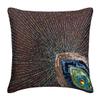 The HomeCentric Pillow Cover, Brown Decorative Pillowcase with Zipper Pack of 2, 16x16 inch (40x40 cm) Silk Couch Pillow Cover, Birds, Peacock, Art Deco, Sequins Embellished - Peacock Sparkle view 1