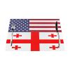 American Flag and Georgian Flag Half Durable Waterproof! 4-Pack PVC Woven Placemats, Sleek Design, Easy Table Protection view 1
