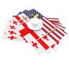 American Flag and Georgian Flag Half Durable Waterproof! 4-Pack PVC Woven Placemats, Sleek Design, Easy Table Protection view 2