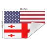 American Flag and Georgian Flag Half Durable Waterproof! 4-Pack PVC Woven Placemats, Sleek Design, Easy Table Protection view 3