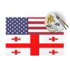 American Flag and Georgian Flag Half Durable Waterproof! 4-Pack PVC Woven Placemats, Sleek Design, Easy Table Protection view 4