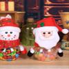 TITA-DONG Christmas Candy Jar, Santa Claus Snowman Elk Food Storage Bottle, Sugar Biscuit Cookie Container for Holiday Xmas Child Gift Bottle Decor(B) view 4