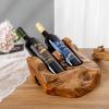 THY COLLECTIBLES Natural Handcarved Root Wood Wine Bottle Holder Natural Edge Bottle Display Stand for Tabletop, Restaurants, Home Decor (2 Bottle) view 2