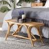 bali & pari Septa Modern Bohemian Natural Rattan Accent Bench view 2