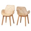 bali & pari Ballerina Woven Rattan Dining Chair, 2-Piece Set, Natural view 1