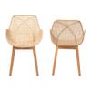 bali & pari Ballerina Woven Rattan Dining Chair, 2-Piece Set, Natural view 4