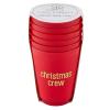 Santa Barbara Design Studio Reusable Plastic Party Cup Pack Red & Gold Foil Frost Flex Cups, 6-Count/16-Ounce, Christmas Crew view 2