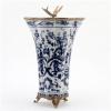 Home Dcor Antique Reproductions - [8.5L X 8W X 13H] [TOP: 7] [Bottom: 5] VASE with Bronze Ormolu- Azure Casey view 3