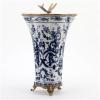 Home Dcor Antique Reproductions - [8.5L X 8W X 13H] [TOP: 7] [Bottom: 5] VASE with Bronze Ormolu- Azure Casey view 4