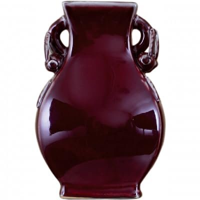 Home Dcor Antique Reproductions - A509-6X4.5X8.5 POMEGANATE VASE - Oxblood RED 2pc