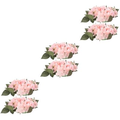 ABOOFAN 6pcs Artificial Rose Candle Wreaths for Wedding Table Centerpieces Floral Decor for Home Parties Lightweight Fake Rose for Holiday Decorations