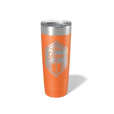 Alterd Industries Personalized Football Coach Gift - Coach Tumbler, End of Season Gift, Travel Mug, Coach Appreciation (20oz Tumbler, Orange)