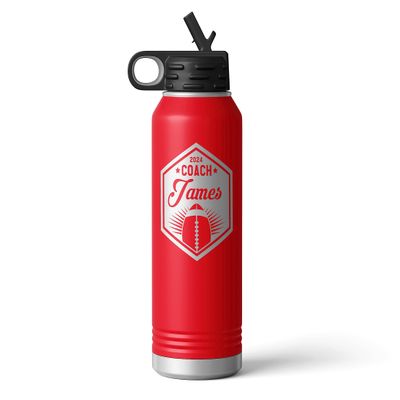 Alterd Industries Personalized Football Coach Gift - Coach Tumbler, End of Season Gift, Travel Mug, Coach Appreciation (32oz Water Bottle, Red)