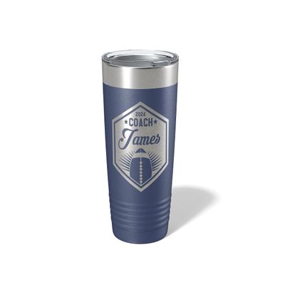 Alterd Industries Personalized Football Coach Gift - Coach Tumbler, End of Season Gift, Travel Mug, Coach Appreciation (20oz Tumbler, Navy)