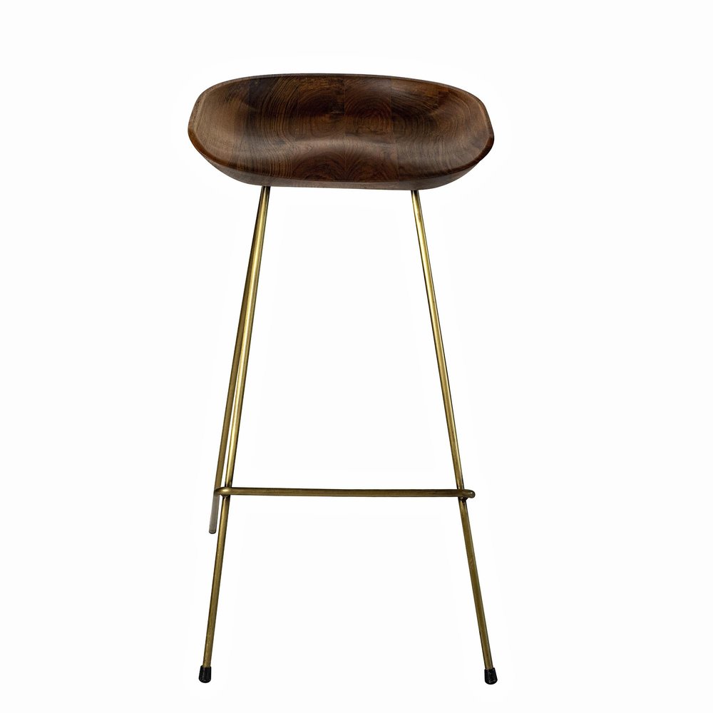 Angora Polite Bar Chair, Mid Century Modern Style, 100% Real Black Walnut Wood for Bar & Entertainment, Living Room, Kitchen, Counter Height Bar Stools, Bar Stools for Kitchen Island