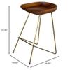 Angora Polite Bar Chair, Mid Century Modern Style, 100% Real Black Walnut Wood for Bar & Entertainment, Living Room, Kitchen, Counter Height Bar Stools, Bar Stools for Kitchen Island view 2